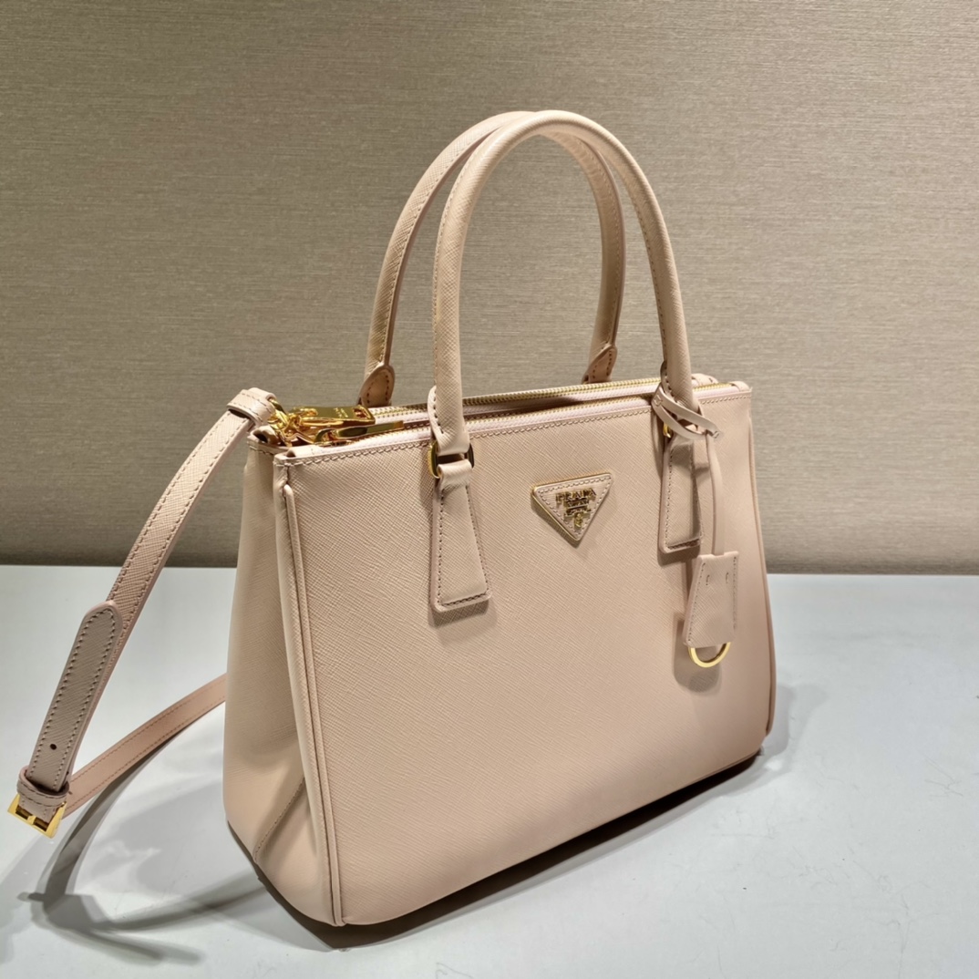 Prada Medium Galleria Saffiano Leather Bag Tote Shoulder Bag Powder Pink 1BA863